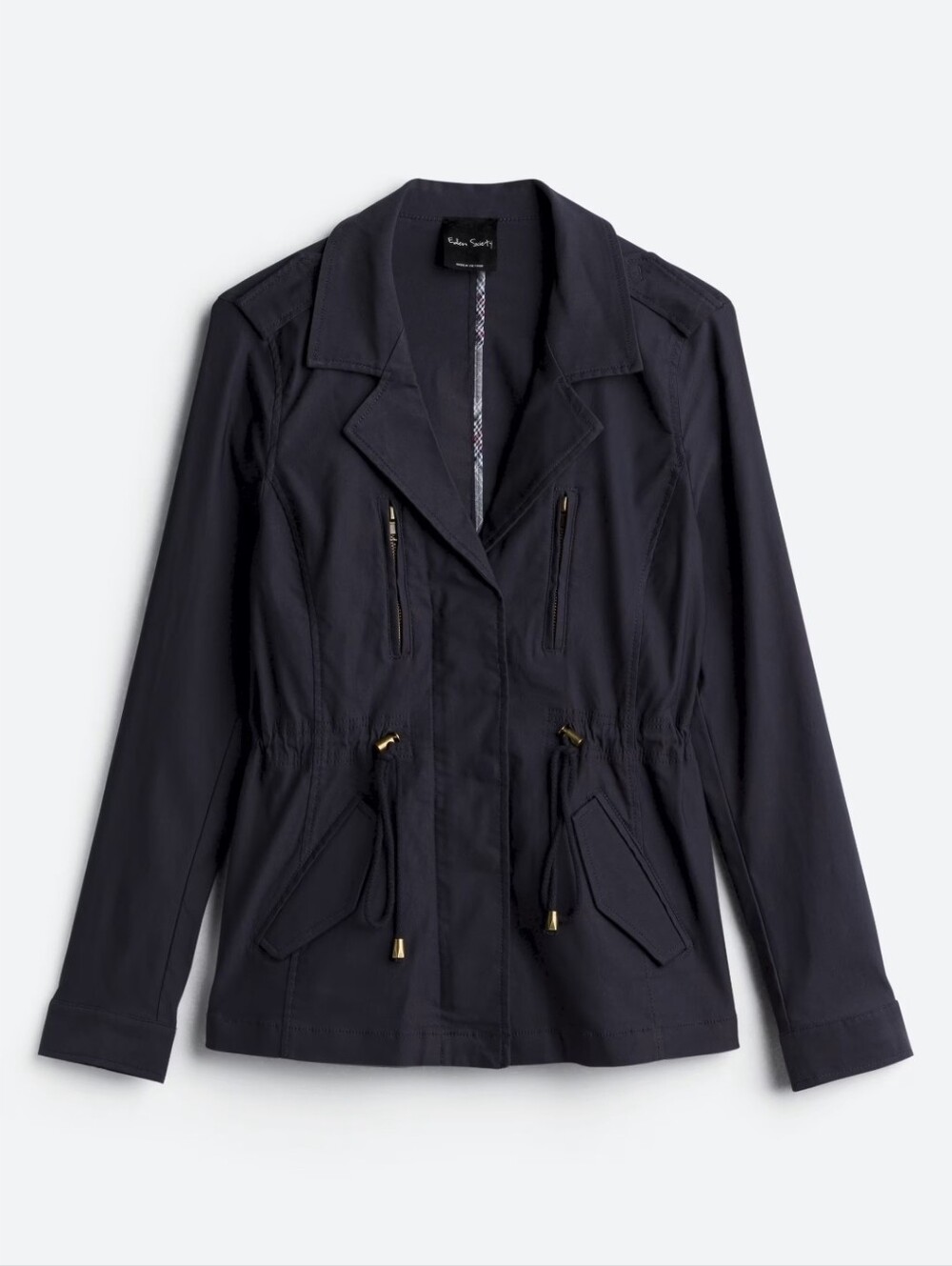 Women's Navy Drawstring Cargo Jacket